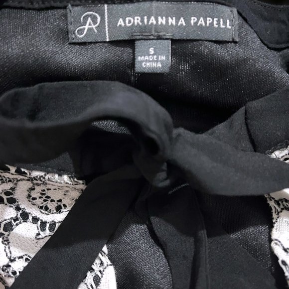 Adrianna Papell Sleeveless Pussycat Bow Tie-Neck Lace Top - Picture 10 of 13